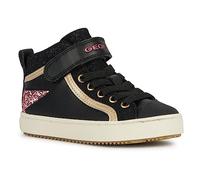 Geox Girl's J Kalispera Girl M Sneakers, Black Dk Pink, 6 UK