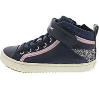 Geox Girl's J Kalispera Girl M Sneakers, Navy Dk Silver, 10 UK Child