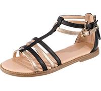Geox Girls J Karly Sandals, Black Platinum, 4 UK