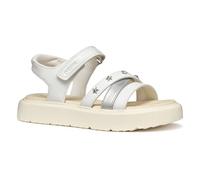 Geox Girls' J Kodette Gir Sandal, White silver, 3 UK