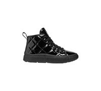 Geox Girl's J Laquinny Girl B Sneaker, Black, 2.5 UK