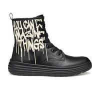 Geox Girls' J Phaolae Girl Ankle Boot, Black Lt Ivory, 11.5 UK