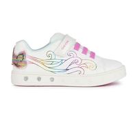 Geox Girls' J Skylin Girl C Trainers, White Multi-Coloured, 2.5 UK