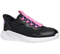 Geox Girls J Sprintye Fast in G Sneaker, Black Fuchsia, 10 UK Child