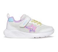 Geox Girls J Sprintye Sneaker, White Multi Coloured, 4 UK