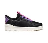 Geox Girls J Washiba Fast in Gi Sneaker, Black Fuchsia, 12.5 UK