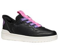 Geox Girls J Washiba Fast in Gi Sneaker, Black Fuchsia, 2.5 UK