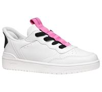 Geox Girls J Washiba Fast in Gi Sneaker, White Fuchsia, 10 UK Child