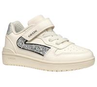 Geox Girl's J Washiba Girl a Sneaker, Lt Ivory Silver, 12.5 UK
