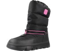 Geox J WILLABOOM Girl B A Snow Boot, Black/Fuchsia, 1 UK