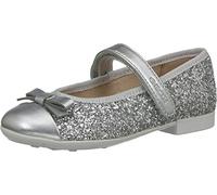 Geox Girls Jr Plie' Ballerina, Silver, 1 UK