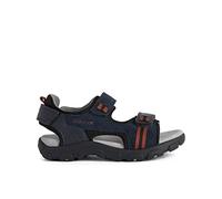 Geox Girls Jr Strada Sandals, Navy Dk Red, 9 UK Child