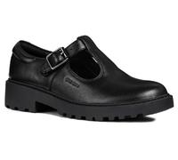 Geox Girls Shoes School Junior Casey g e Leather Buckle black UK Size