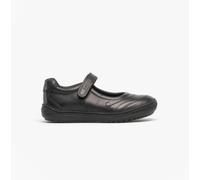 GEOX HADRIEL I Girls Leather Touch Fasten School Shoes Black - UK 7.5 / EUR 25