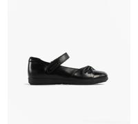 Geox Iberide Girl Girls Leather Touch Fasten Breathable Black School Shoes