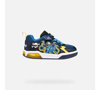 Geox Boy's J Inek C Sneaker, Navy Yellow, 1.5 UK