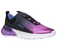 Geox J ACTIVART ILLUMINUS Sneaker, Black/Purple, 4.5 UK