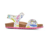 Geox J Adriel Girl C Sandal, White Fuchsia, 1 UK