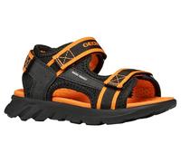Geox J AIRADYUM BO Sandal, Black/Orange, 39 EU