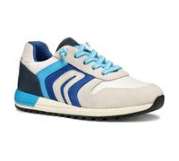 Geox J ALBEN BOY B Sneaker, White/Royal, 12.5 UK