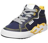 Geox J Alphabeet Boy Sneaker, Navy Yellow, 2.5 UK