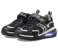 Geox J Bayonyc Boy Sneaker, Black Silver, 7 UK Child