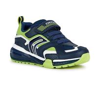 Geox J Bayonyc Boy Sneaker, Navy Lime, 7.5 UK Child