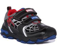 Geox J Buller X Spiderman Unisex Breathable Trainers In Black Red Size UK 2 - 13