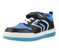 Geox J BUZZERLIGHT BOY B Sneaker, Black/Lt Blue, 10 UK Child