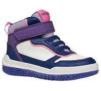 Geox J BUZZERLIGHT Girl A Sneaker, Navy/Purple, 1 UK