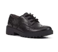 Geox J Casey G. N Leather Girl's Black Lace-Up Shoes