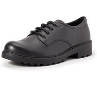 Geox J Casey Girls Black Leather School Shoes Chunky Lace Up Junior Kids Derby