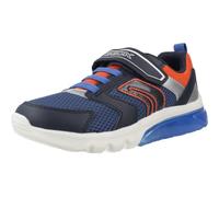 Geox J CIBERDRON BOY C Sneaker, Navy/Orange, 0.5 UK