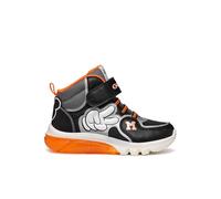 Geox J CIBERDRON BOY F Sneaker, Black/Silver, 0.5 UK