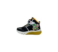 Geox J CIBERDRON BOY J Sneaker, Black/Yellow, 10 UK Child