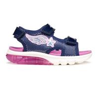 Geox J CIBERDRON G Sandal, Navy/Pink, 35 EU