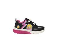 Geox J CIBERDRON Girl A Sneaker, Black/Fuchsia, 1 UK