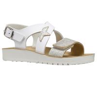 Geox J COSTAREI GI Sandal, White/Silver, 38 EU