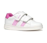 Geox J ECLYPER Girl A Sneaker, White/Fuchsia, 0.5 UK
