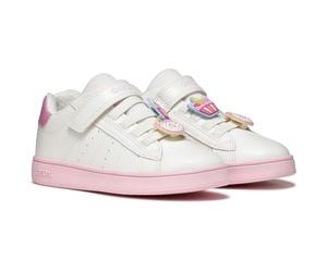 Geox J Eclyper Girl F Trainers, White/DK Pink, 30 EU