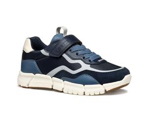 Geox J FLEXYPER BOY A, Boys’ Sneaker, Navy/Lt Grey,
