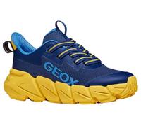 Geox J Flexyper Fast Boy Sneaker, Navy Yellow, 2.5 UK