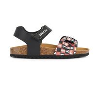Geox J Ghita Boy B Sandal, Black Red, 1 UK