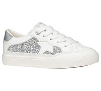 Geox J GISLI Girl B Trainers, White/LT Silver, 35 EU