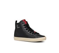 Geox J GISLI Girl H Sneaker, Black/White, 3.5 UK