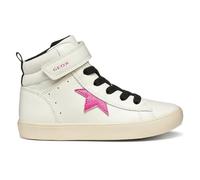 Geox J GISLI Girl Sneaker, Lt Ivory/Fuchsia, 12.5 UK