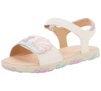 Geox J Haiti Girl Sandal, White/LT Pink, 25 EU