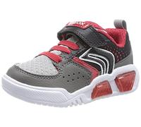 Geox J Illuminus Boy Sneaker, Grey Red, 7.5 UK Child