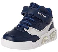 Geox J ILLUMINUS BOY Sneaker, Navy Silver, 2.5 UK