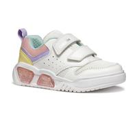 Geox J ILLUMINUS Girl A Sneaker, White/Multicolor, 3.5 UK